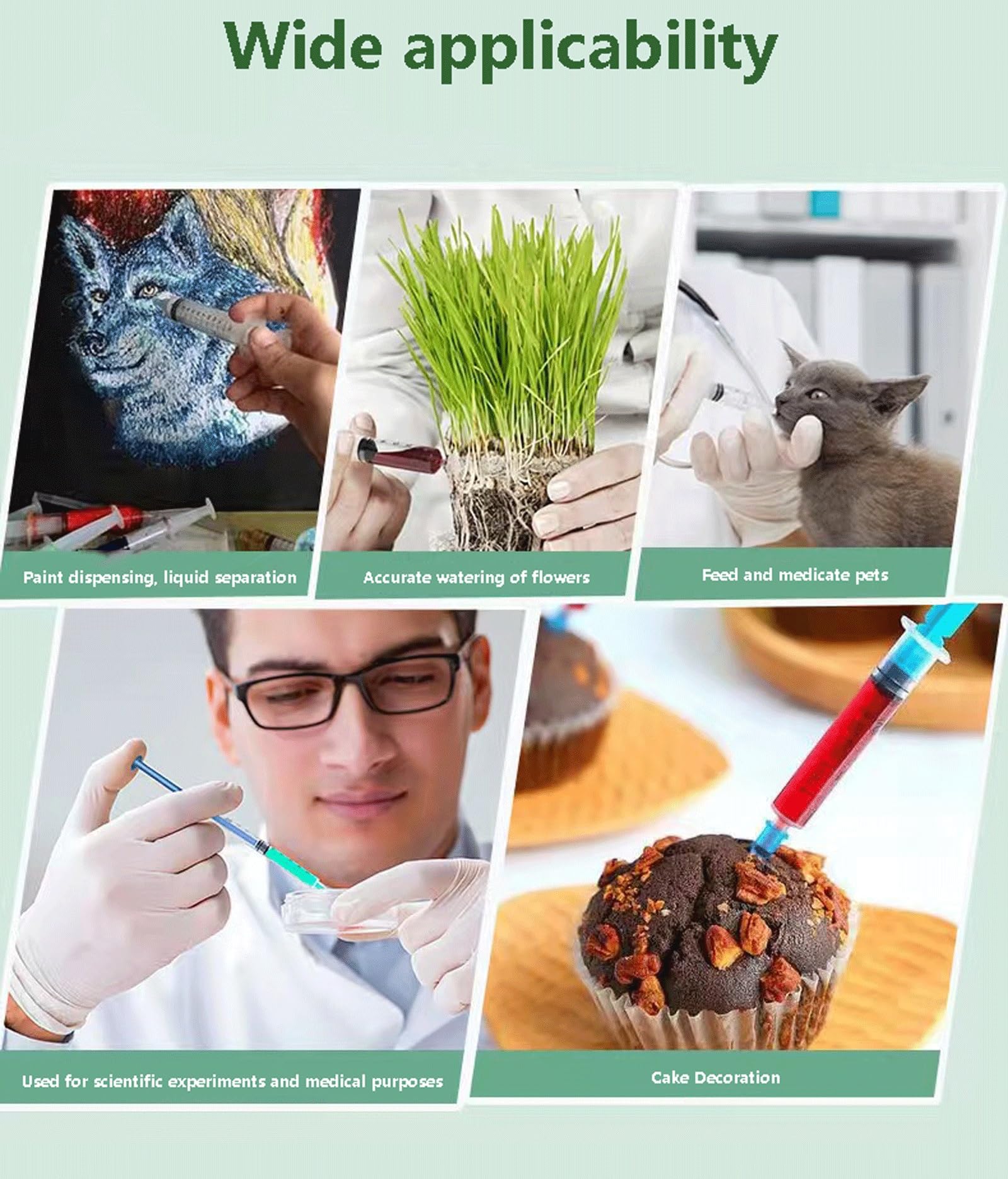 Siringhe di plastica, siringhe di misurazione, siringhe senza ago, confezione singola monouso, utilizzate per laboratori scientifici, misurazioni, alimentazione degli animali domestici, ricarica di