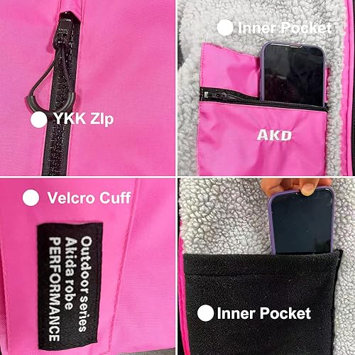 Miniatura 4 de Akida - Bata de gran tamaño para cambiarnatación, poncho de surf impermeable, abrigo cálido, toalla cambiadora de traje de neopreno de secado rápido.