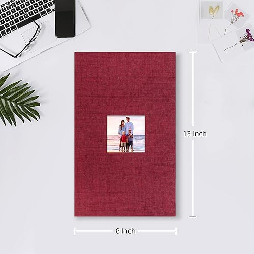 Miniatura 8 de Mublalbum Álbum de fotos pequeño de 4 x 6 pulgadas, 200 fotos, cubierta de lino, libro de fotos con bolsillos horizontales para boda, aniversario