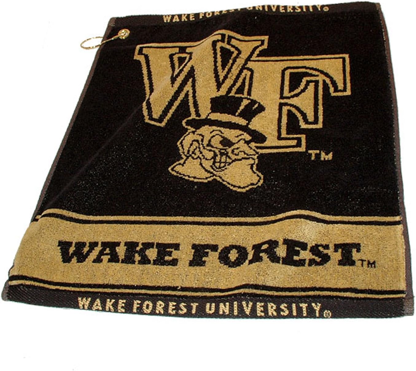 Team Golf NCAA Jacquard Woven Golf Towel, 16" x 19", 100% Cotton, Attach to Golf Bag with Corner Hook