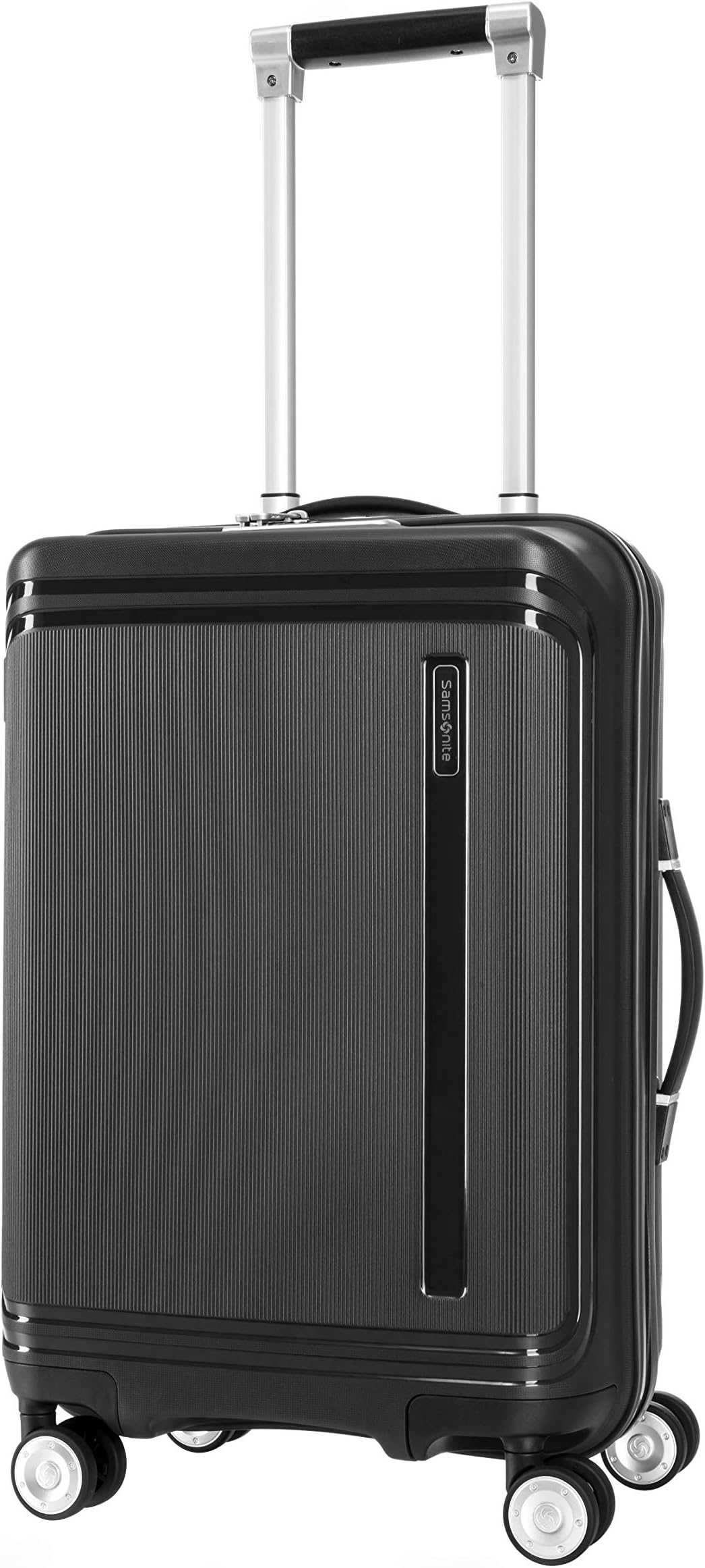 Samsonite Hartlan Polypropylene 55.5 cms Black Hardsided Cabin Luggage (SAM HARTLAN Spinner 55 Black)