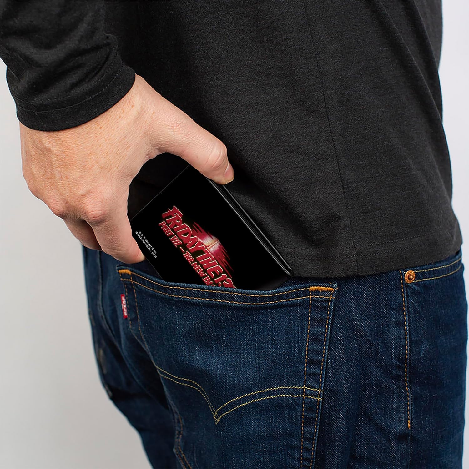Buckle-Down Warner Bros. Horror Movies Wallet, Bifold, Friday the 13th Part VII The New Blood Movie Poster Title, Vegan Leather