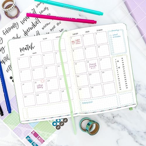 Miniatura 7 de PAPERAGE Cuaderno de puntos lavanda 160 páginas mediano de 57 x 8 pulgadas papel grueso de 100 GSM tapa dura