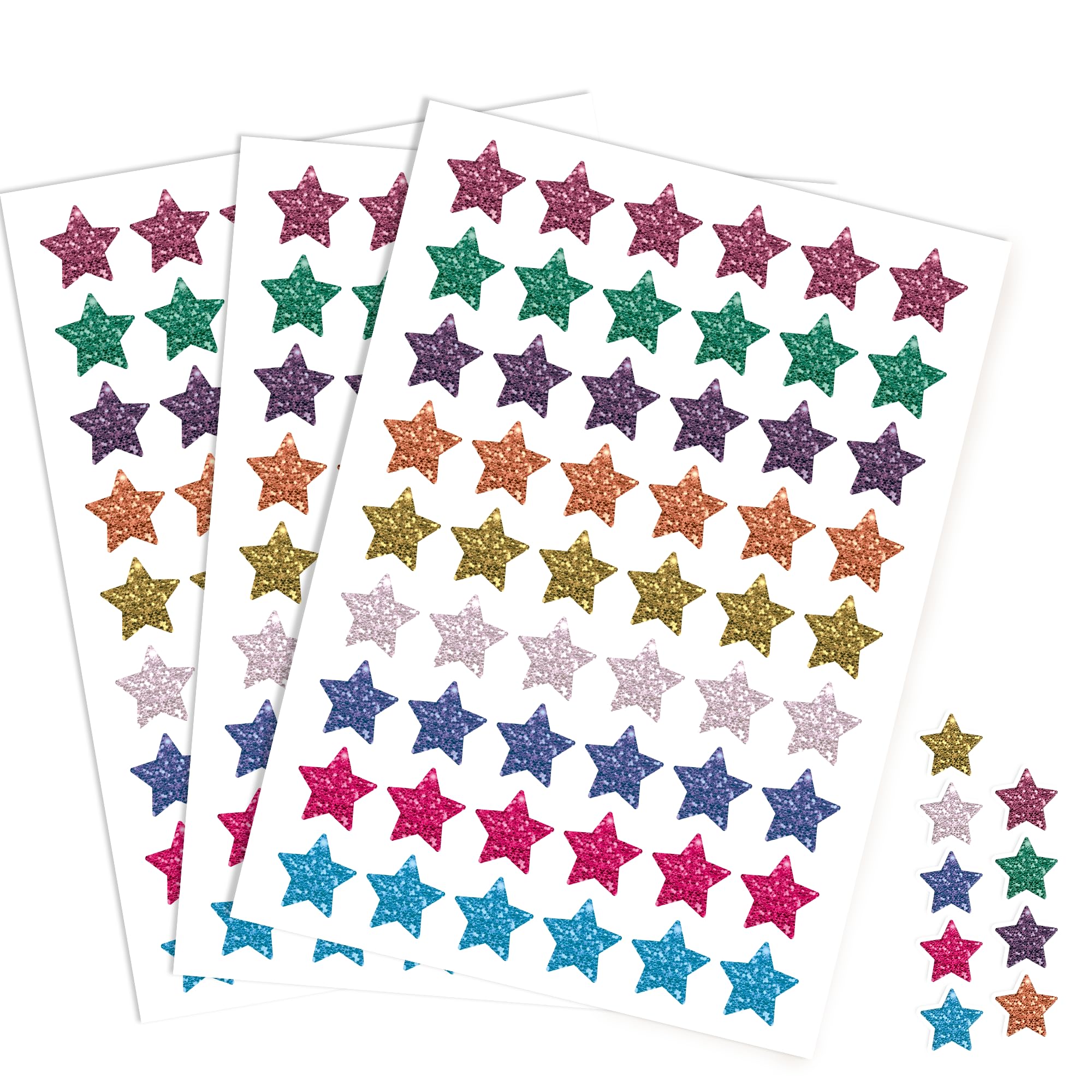 BIROYAL 864 Stück Stern Belohnungsaufkleber für Kinder, 23mm 9 Farben Sterne Scrapbook Stickers, Selbstklebende Dekorative Aufkleber für Scrapbooking, Album, Grußkarten, Basteln - Lehrerbedarf