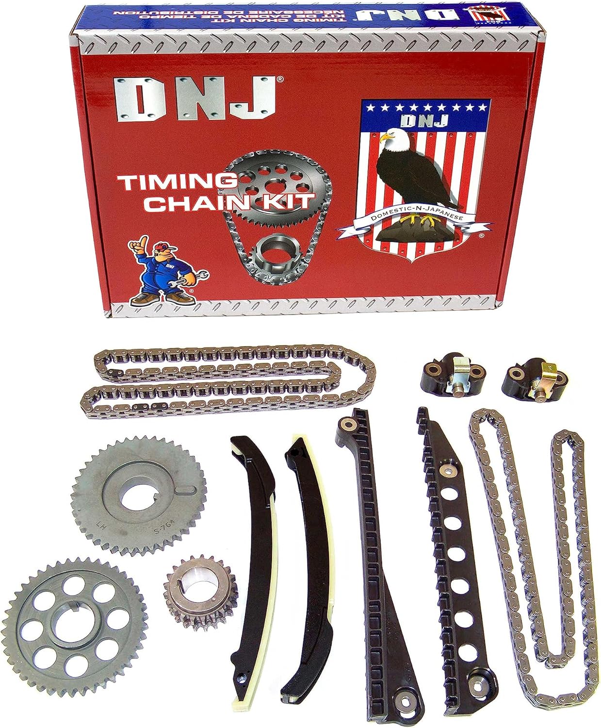 DNJ TK4170 Timing Chain Kit for 2002-2008 Ford E-150, E-150 Club Wagon, E-150 Econoline 5.4L V8 16V SOHC 330cid