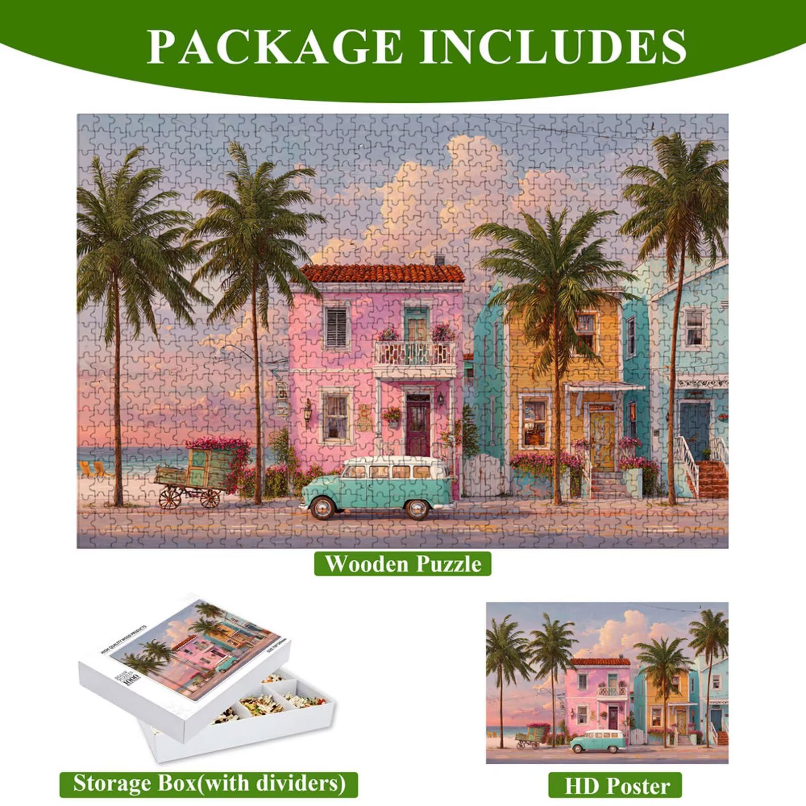 Puzzle 1200 Piezas Adultos Villa & Verano, Rompecabezas con Letras Traseras y Póster, Pasatiempo Antiestrés, Decoración de Pared, Regalo Decorar Mujer Hombre 75 x 50 cm (14 Años +) P3#294