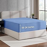 Vista 34 de Nestl Sábana Bajera Ajustable de Bolsillo Extra Profundo Verde Oscuro Solo para Cama King, Sábanas Bajeras de Lujo Hotelero Tamaño King que se