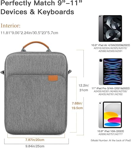 Miniatura 2 de MoKo Funda para tablet de 9 a 11 pulgadas para iPad Air 5 de 10.9 pulgadas 2022, iPad Pro 11 2021-2018, iPad 10.2Air 4 10.9, iPad 9.7, Tab S8