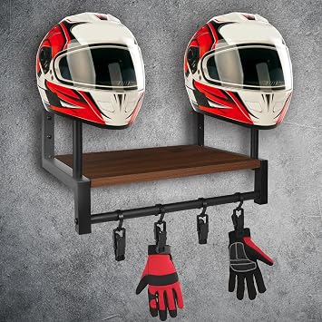Motorcycle Helmet Holder, Helmet Wall Mount, Vintage Dome Shape Design Helmet Holder Suitable for Storing Motorsports/Motorcycle/Bike/Sports Stuff