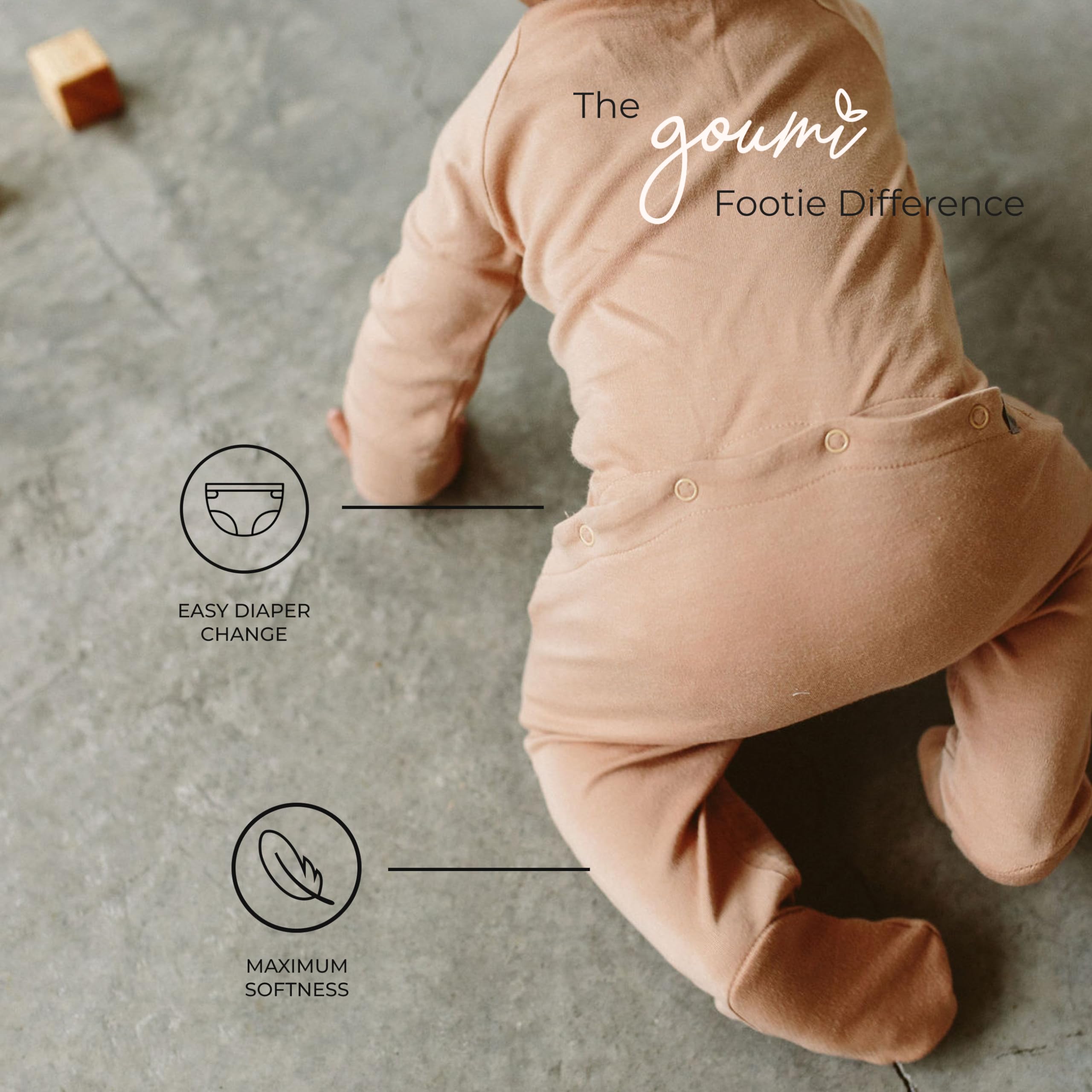 Goumi Viscose Made from Bamboo Cotton Sleep and Play Footie