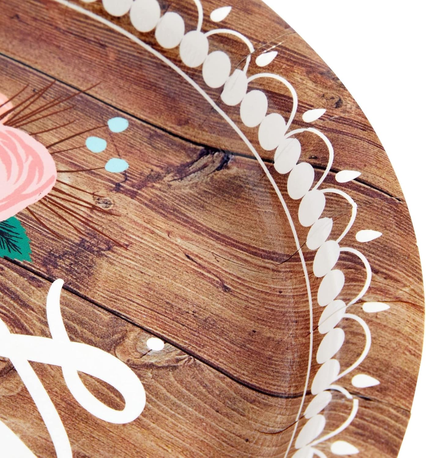 80-Count Wedding Paper Plates, Disposable Mr and Mrs Rustic-Style Reception, Bridal Shower, Country Wedding Decorations, Engagement Party Supplies (9 in) Bulk Pack
