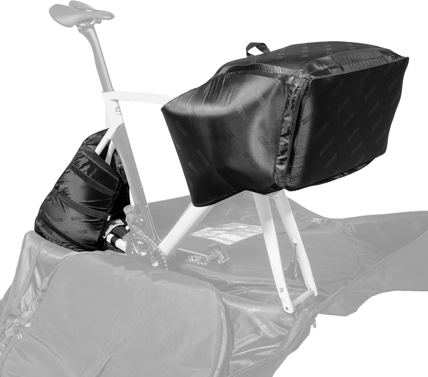 Aerocomfort Road Extra Bike Protection Kit, 3 pcs, Rear Frame Shield, Handlebar Shield (≤45 cm), Derailleur Bag