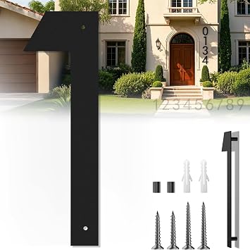 16 Inch Large Modern House Numbers for Outside, Big Address Numbers for House, Extra Large Floating House Numbers, Large Outdoor House Numbers, Matte Black Steel 16 Address Number 1 0123456789
