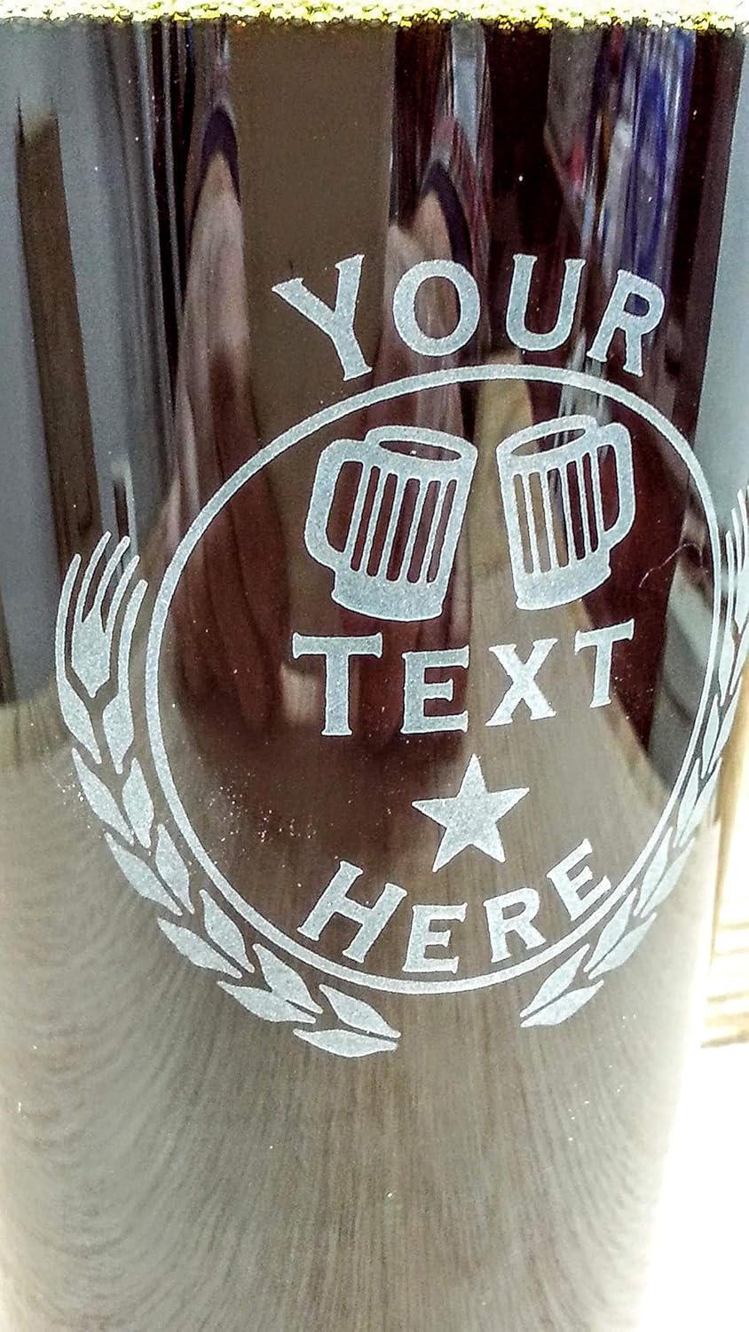 Personalized Custom Text Engraved 2 x Pint Beer Glasses, Set of 2 Glasses