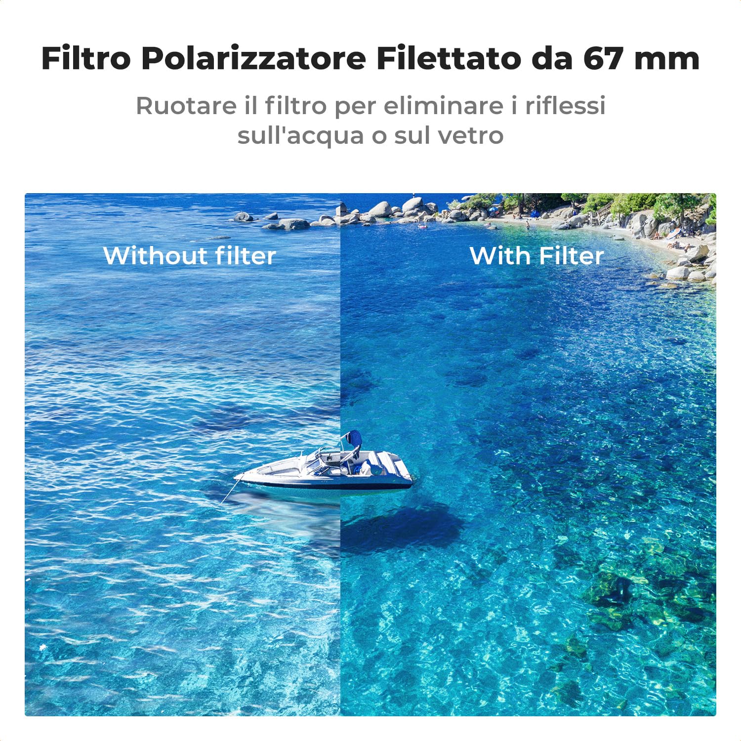 K&F CONCEPT Adattatore Magnetico da 6,7 pollici con Filtro CPL da 67 mm per iPhone, Compatibile con 16/15/14/13/12 Pro Max, 16/15/14 Plus (6,7/6,9 pollici)