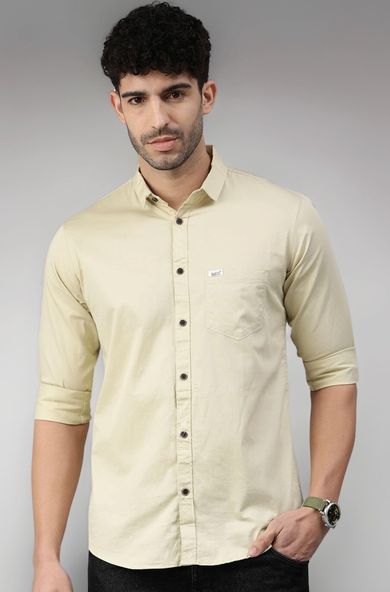 Men Classic Slim Fit Pure Cotton Casual Shirt