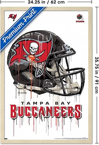 Miniatura 36 de Trends International NFL Tampa Bay Buccaneers - Póster de pared con casco de goteo 20, 22.375 x 34 pulgadas, versión enmarcada negra Versión