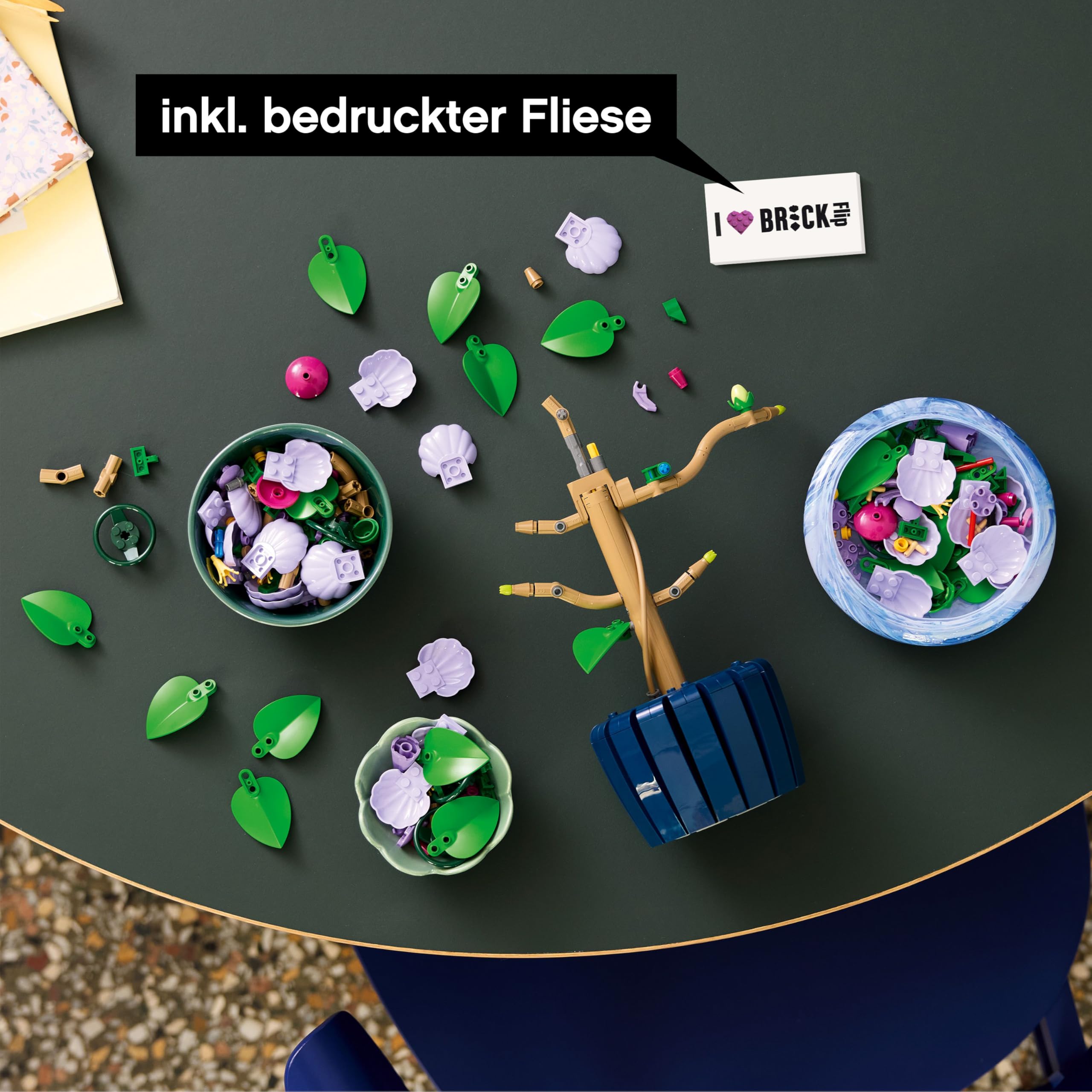LEGO Hibiskus Blume (10372) - Blumen LEGO Botanicals, Blumenstrauß Deko (inkl. bedruckter Fliese)