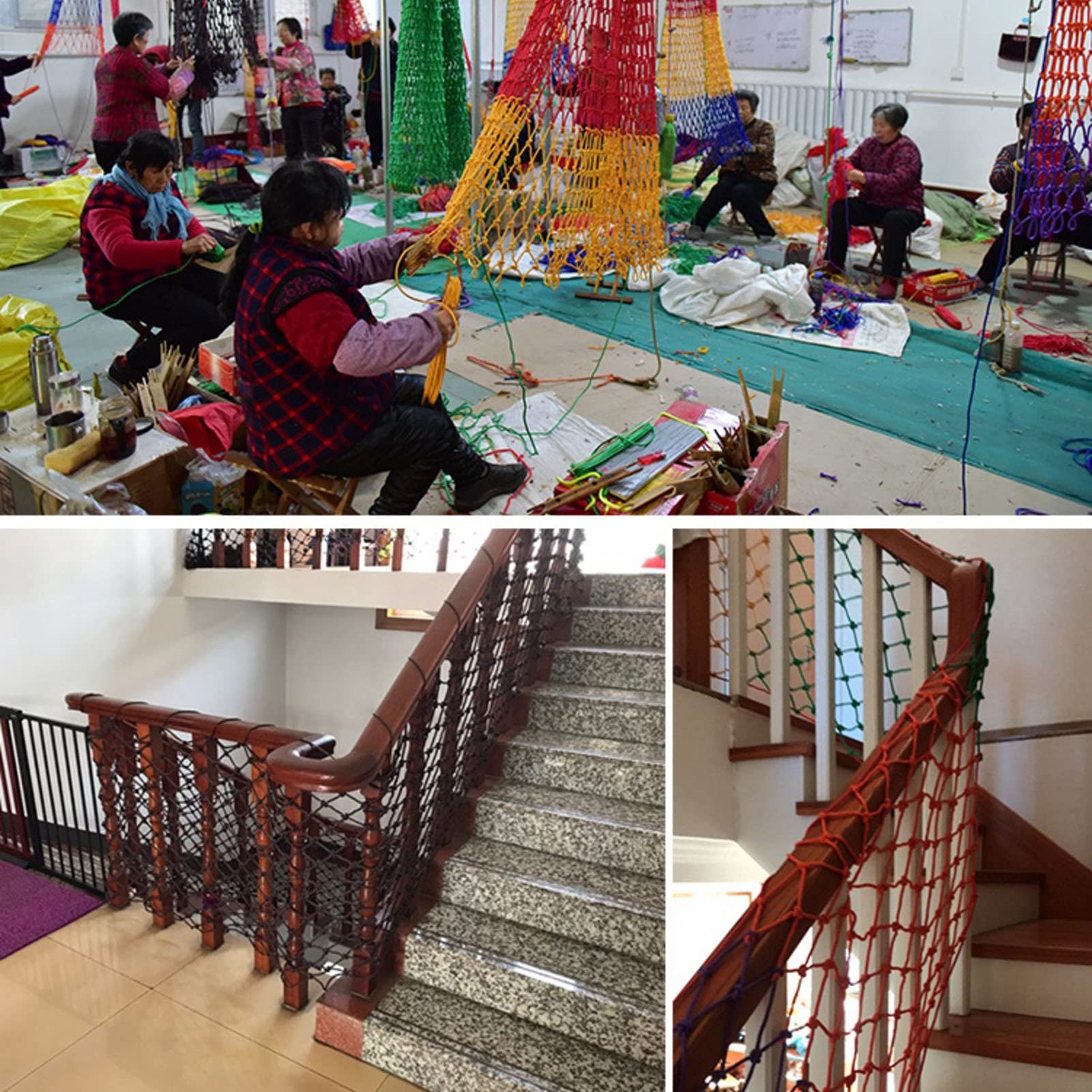 Red de seguridad infantil para protección de escaleras, red de escalada, balcón y jardín, barrera de seguridad para parque infantil, cuerda de 6 mm, 1 x 3 m, solución textil para el hogar