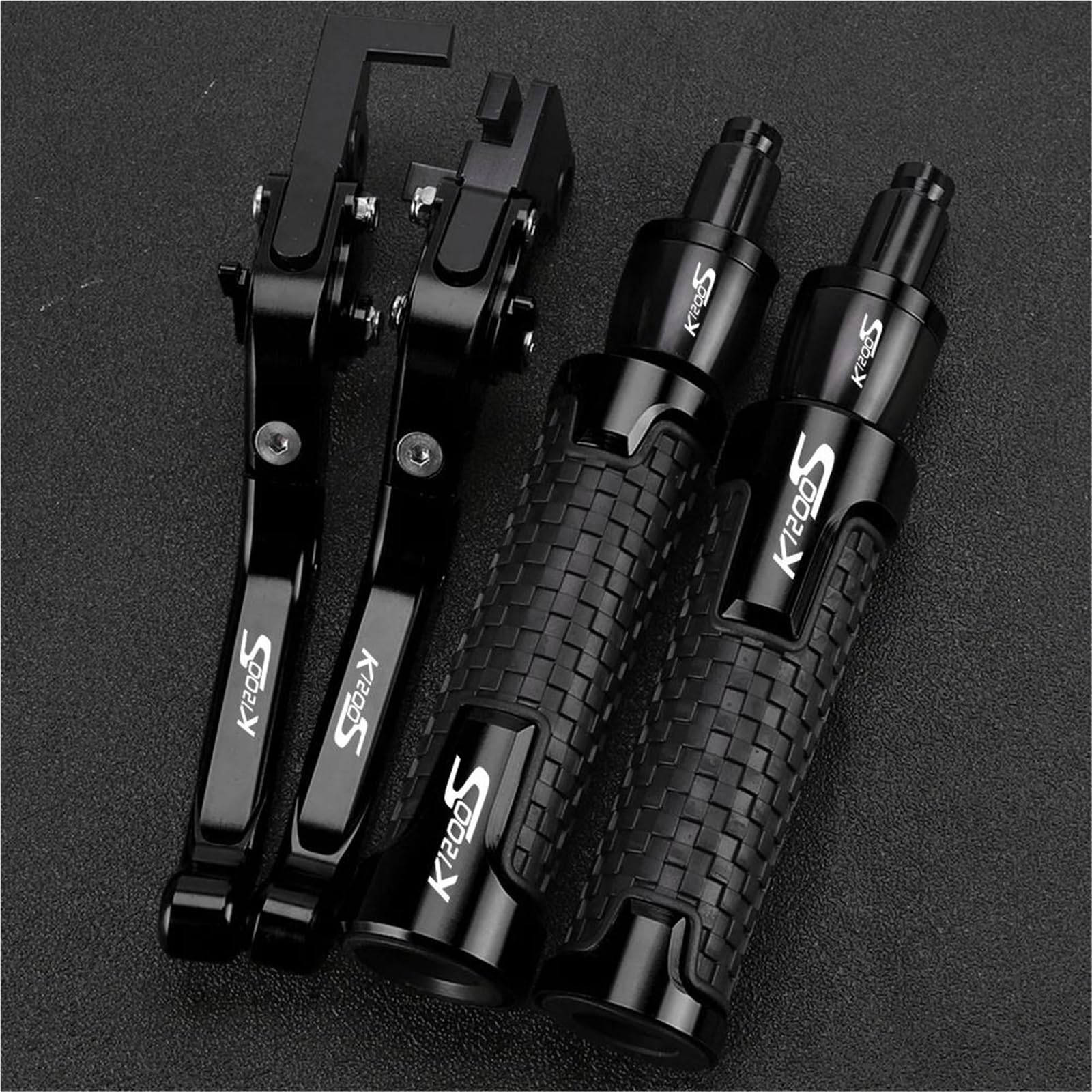 GQUIKGW Replace Motorcycle Accessories Adjustable Clutch Brake Lever Handlebar Grips Ends for BMW K1200S K 1200S K1200 S 2004-2008