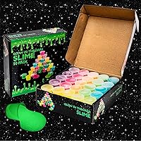 Vista 6 de Paquete de 50 slime de galaxia que brilla en la oscuridad, paquete de 50 unidades de slime de galaxia que brilla en la oscuridad, slime