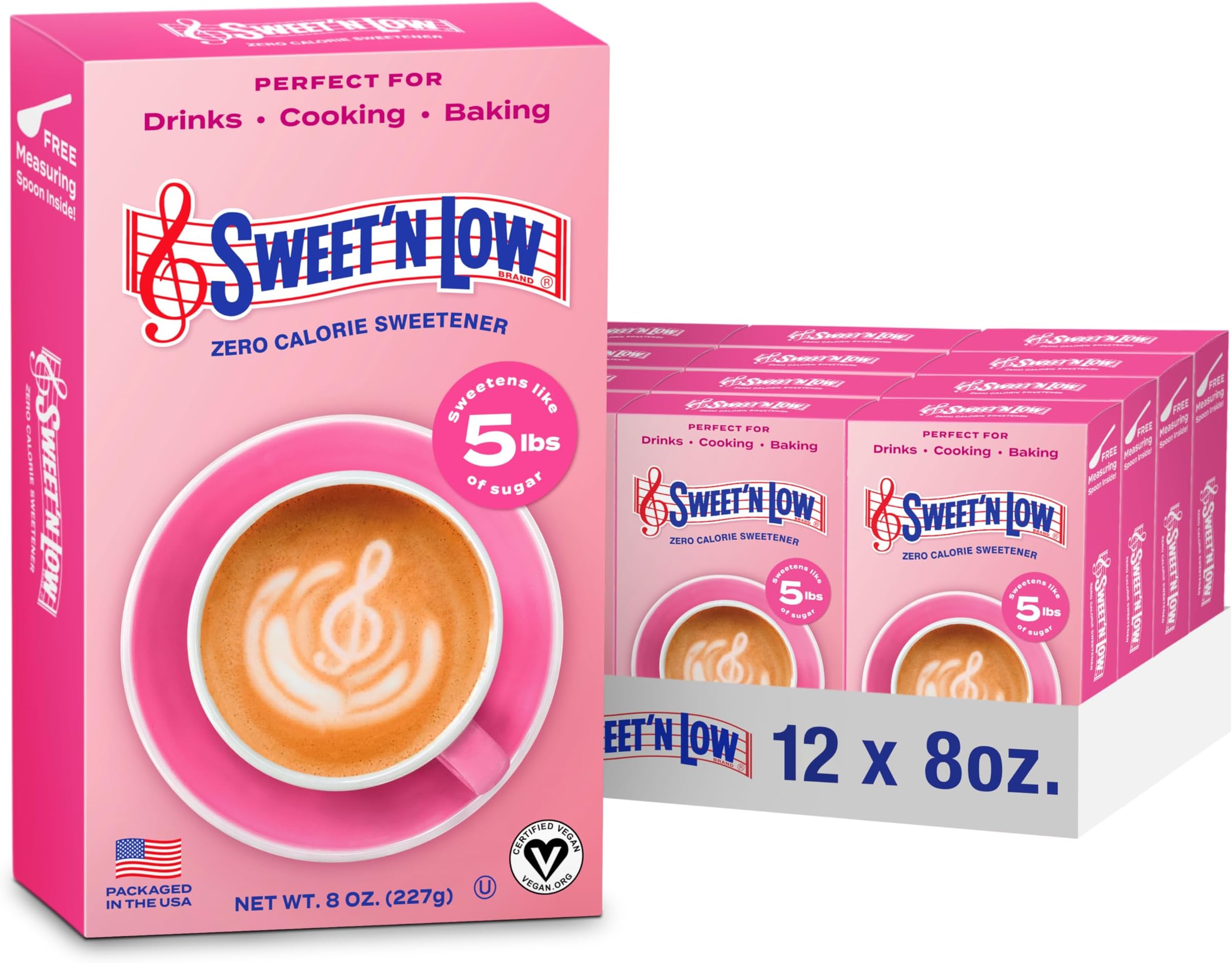 Zero Calorie Bulk Sweetener, 8 oz. Box, 12 Pack, Granulated Sugar Substitute for Baking, Coffee, Tea and More, Kosher & Gluten Free, Low Glycemic Index