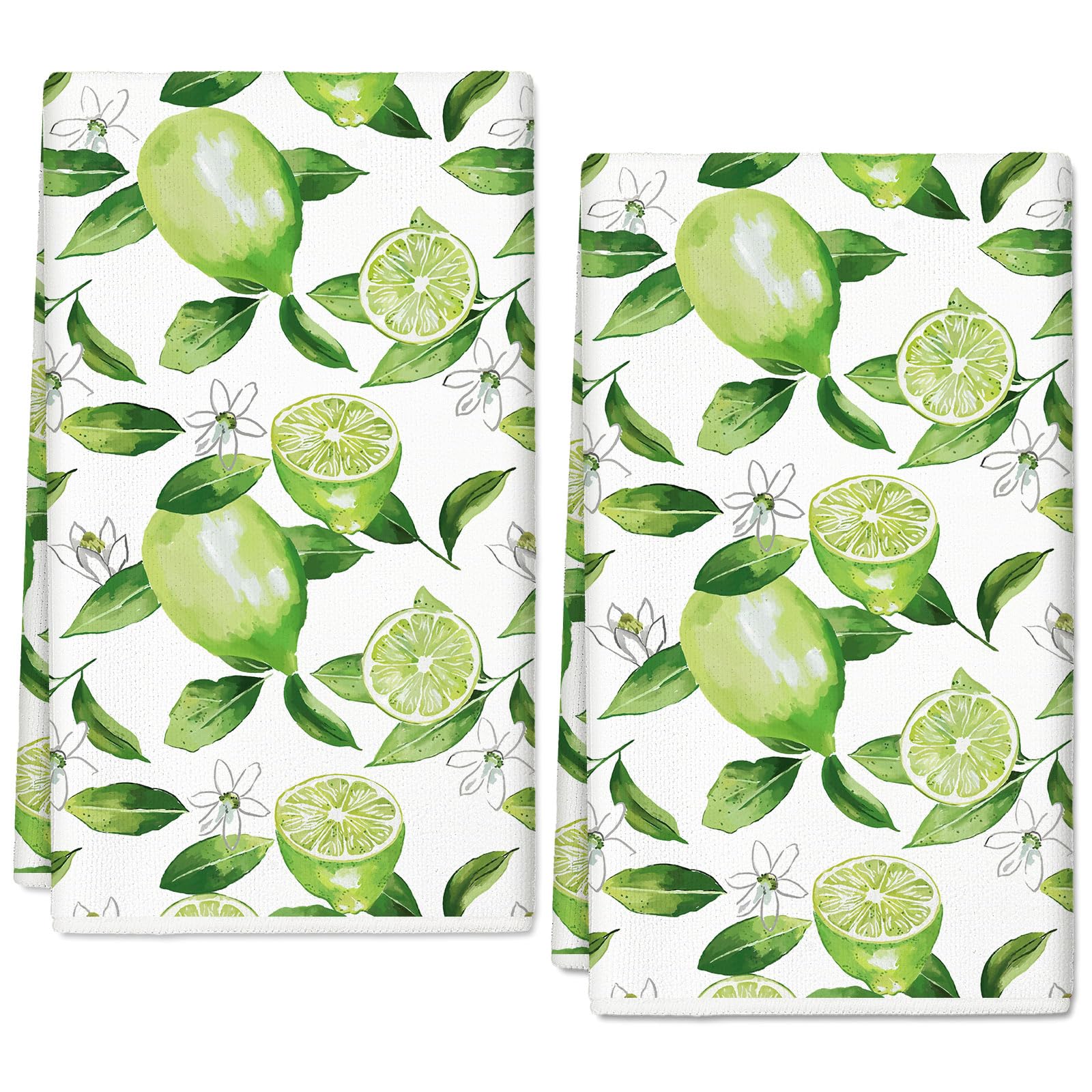 Toalla de cocina de limón JarThenaAMCS, paño decorativo verde lima para regalar, set de 2