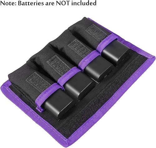 Miniatura 2 de Meking Bolsa de almacenamiento de batería de 2 piezas con 4 bolsillos para cámara DSLR, adecuada para baterías AAAAA y LP-E6 LP-E8 LP-E10 LP-E12,