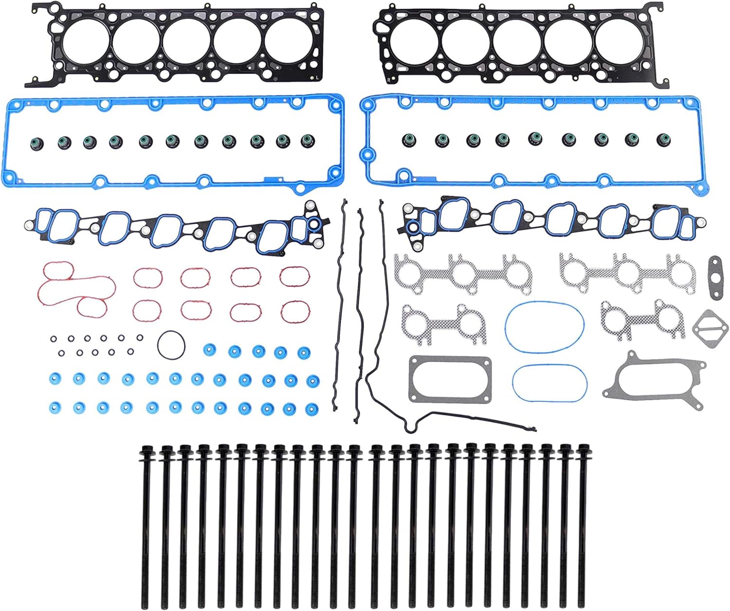 DNJ HGB4184 Cylinder Head Gasket set with Head Bolt Kit For 2003-2016 Ford E-350 Club Wagon 6.8L 415cid V10 SOHC