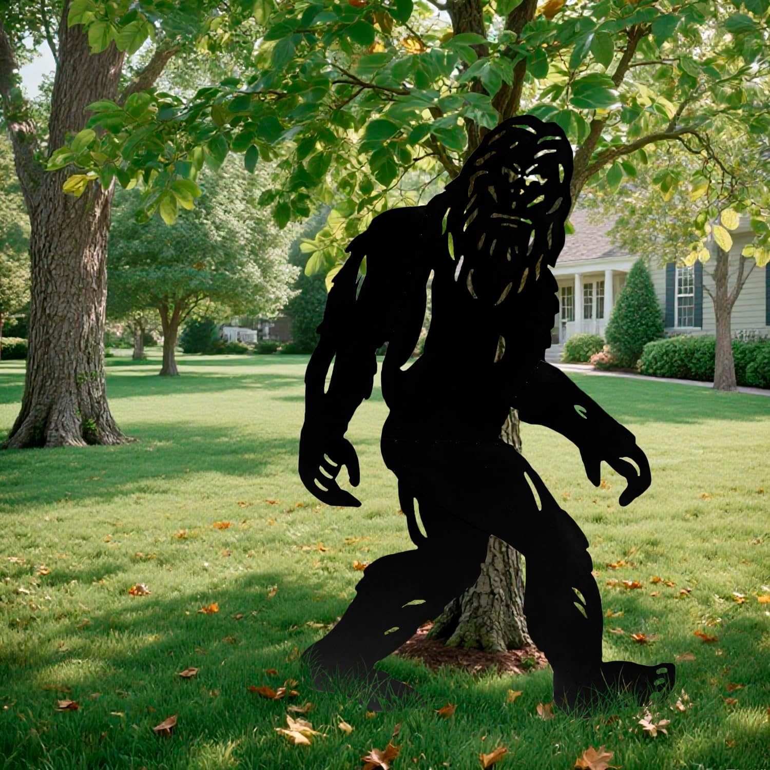 7.4ft Bigfoot Yard Decor, Big Foot Sasquatch Gifts for Men/Dad/Women Statue Outdoor Garden Decoration, Metal Bigfoot Silhouette, Cutout, Large Funny Big Foot Sign for Lawn, Yard (7.4Ft)