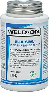 Weld-On 87685 Blue Seal Plastic and Metal Pipe Thread Sealant with Brush in Cap Applicator, 1/2 Pint Can