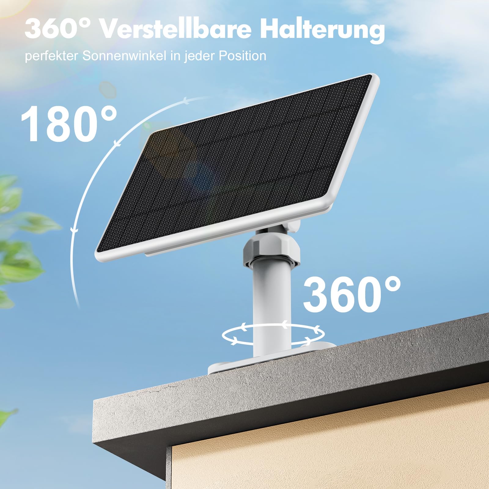 7 W zonnepaneel voor Eufy camera, compatibel met EufyCam 2C/2C Pro/2/2