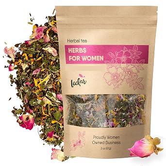 Raw Herbs for Women Herbal Tea Blend with Lemon balm, Raspberry leaf, Calendula, Rose, St. Johns wort Herbal Tea