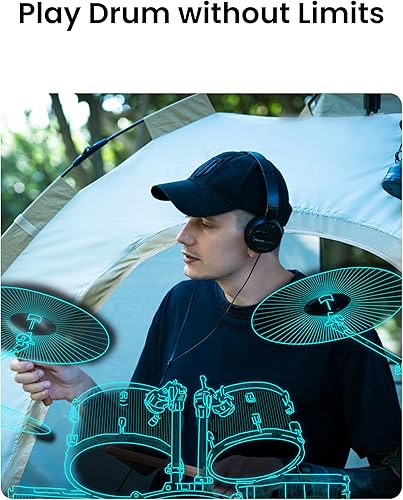 Miniatura 2 de AeroBand Batería electrónica PocketDrum2 MAX 2025, palillos de batería de aire y pedales y adaptador Bluetooth, toca la batería en cualquier lugar y