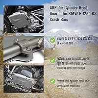 Vista 2 de AltRider Protectores de culata compatibles con barras de choque OEM BMW R 1250 GS/GSA, protección completa de la cubierta de válvula, diseño