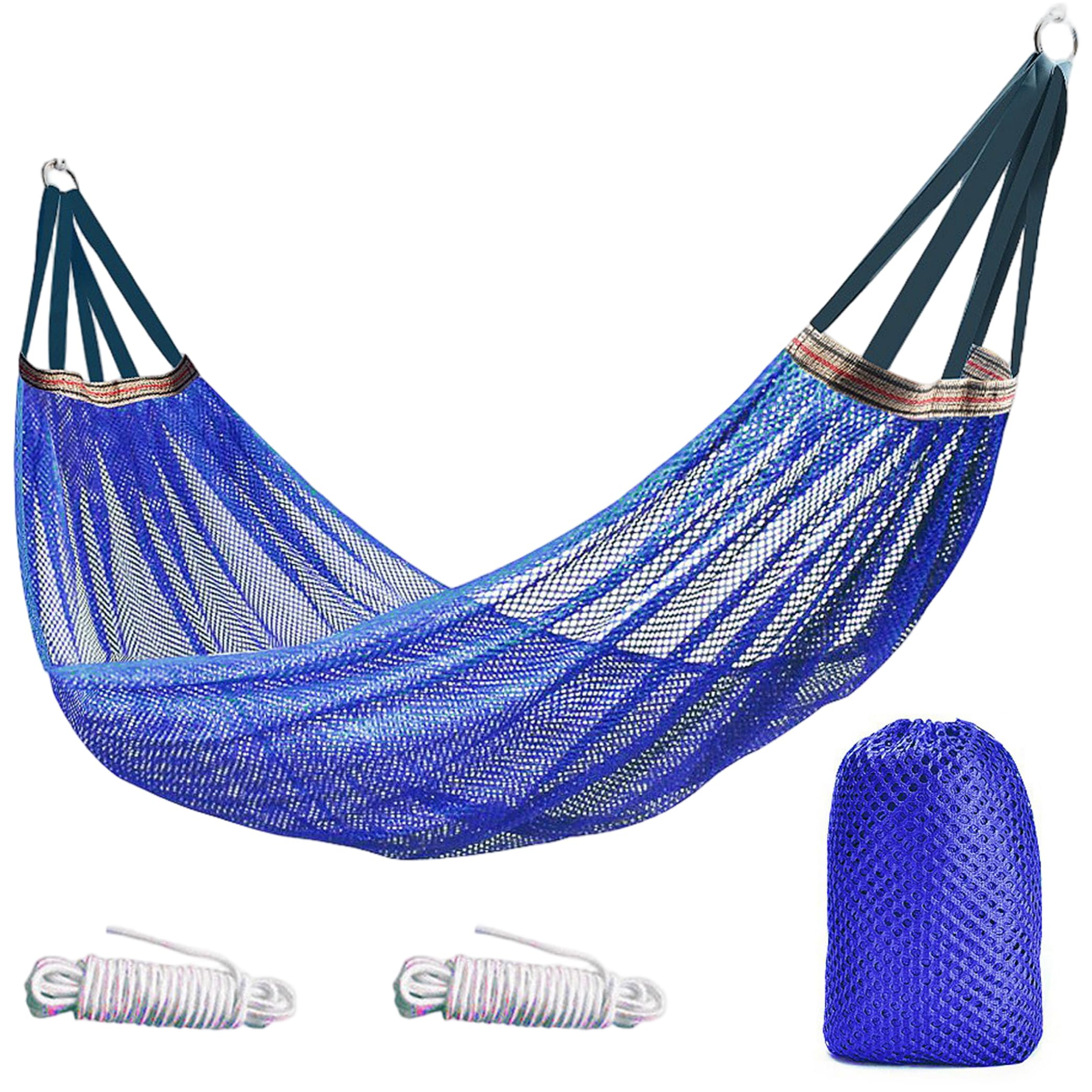 Camping Hammock Lightweight Portable, Anti-roll Breathable Mesh Outdoor Hammock With Tree Straps & Carry Bag, Blue (102.36x51.18in), Camping Lightweight Portable