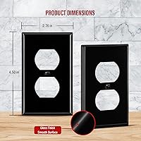 Vista 188 de ENERLITES Placa de pared de metal dúplex para receptáculos, cubierta de salida de acero inoxidable, resistente a la corrosión, tamaño de 1 banda