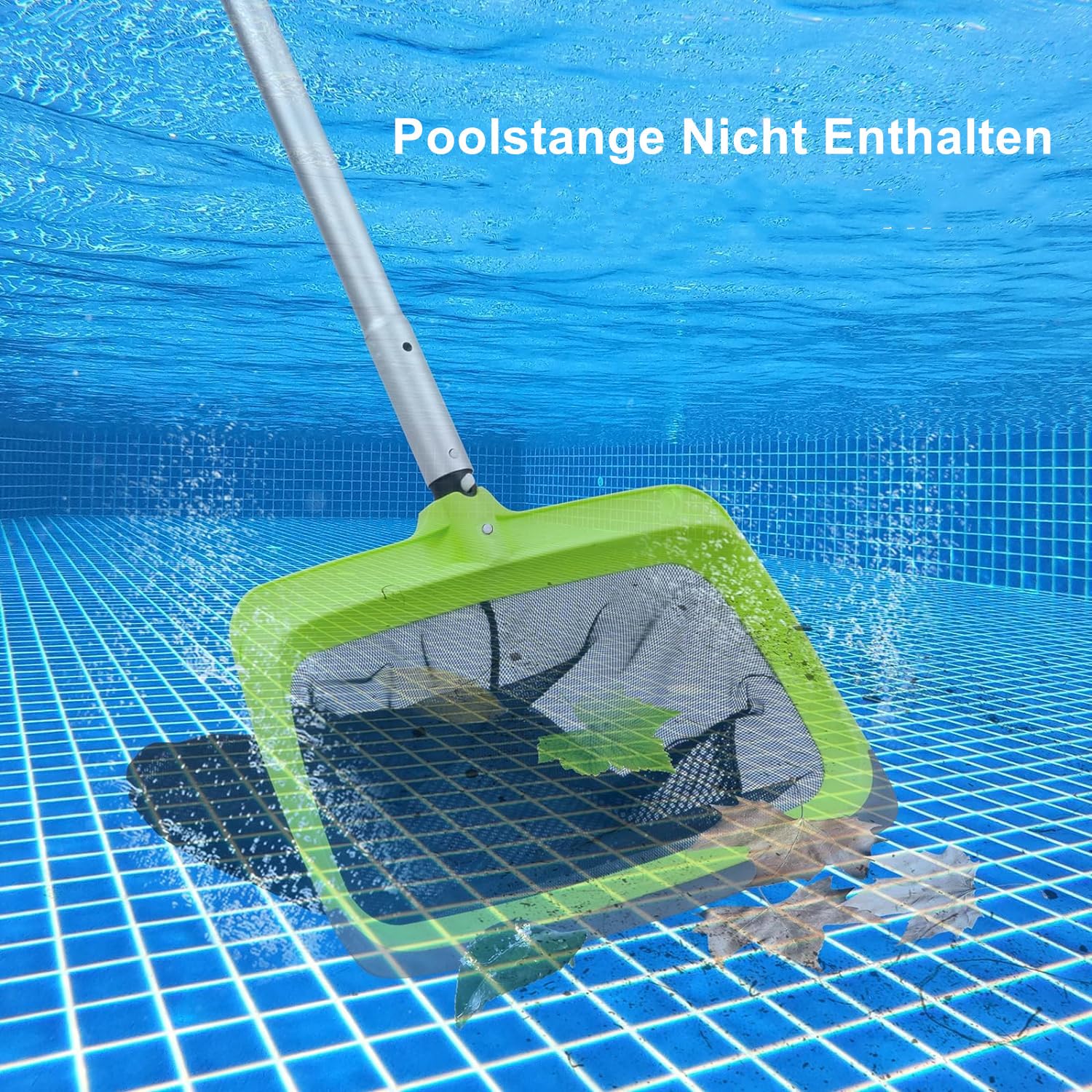 Pool Kescher Bodenkescher Laubkescher Gummilippe Und Verstärkter Rahmen Doppelschichtiger Tiefenkescher