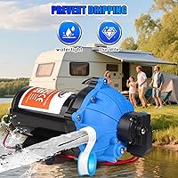 Vista 4 de [Versión mejorada] Bomba de agua dulce de 12V CC para RV, 7GPM 70PSI, bomba de diafragma autocebante de cinco cámaras con interruptor de presión