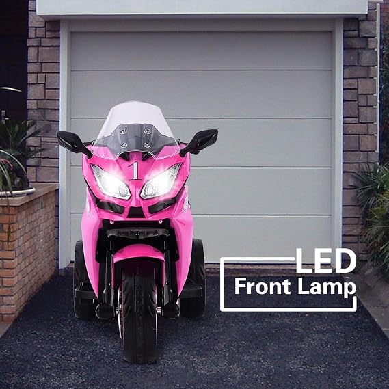 Girls Motorcycle,Ride on Motorcycle, TAMCO Children Battery Motor Bikes Rechargeable 3 Wheels Ride on Kids Electric Motorcycle with Light Wheels