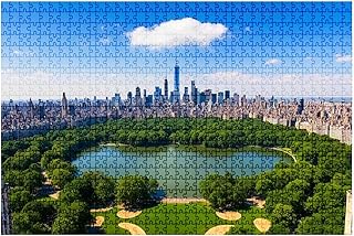 1000 Pieces New York Wooden Puzzles for Adults Aerial View Central Park New York Golf Fields Challenging Jigsaw Puzzles for Teen Educational Festival Gifts