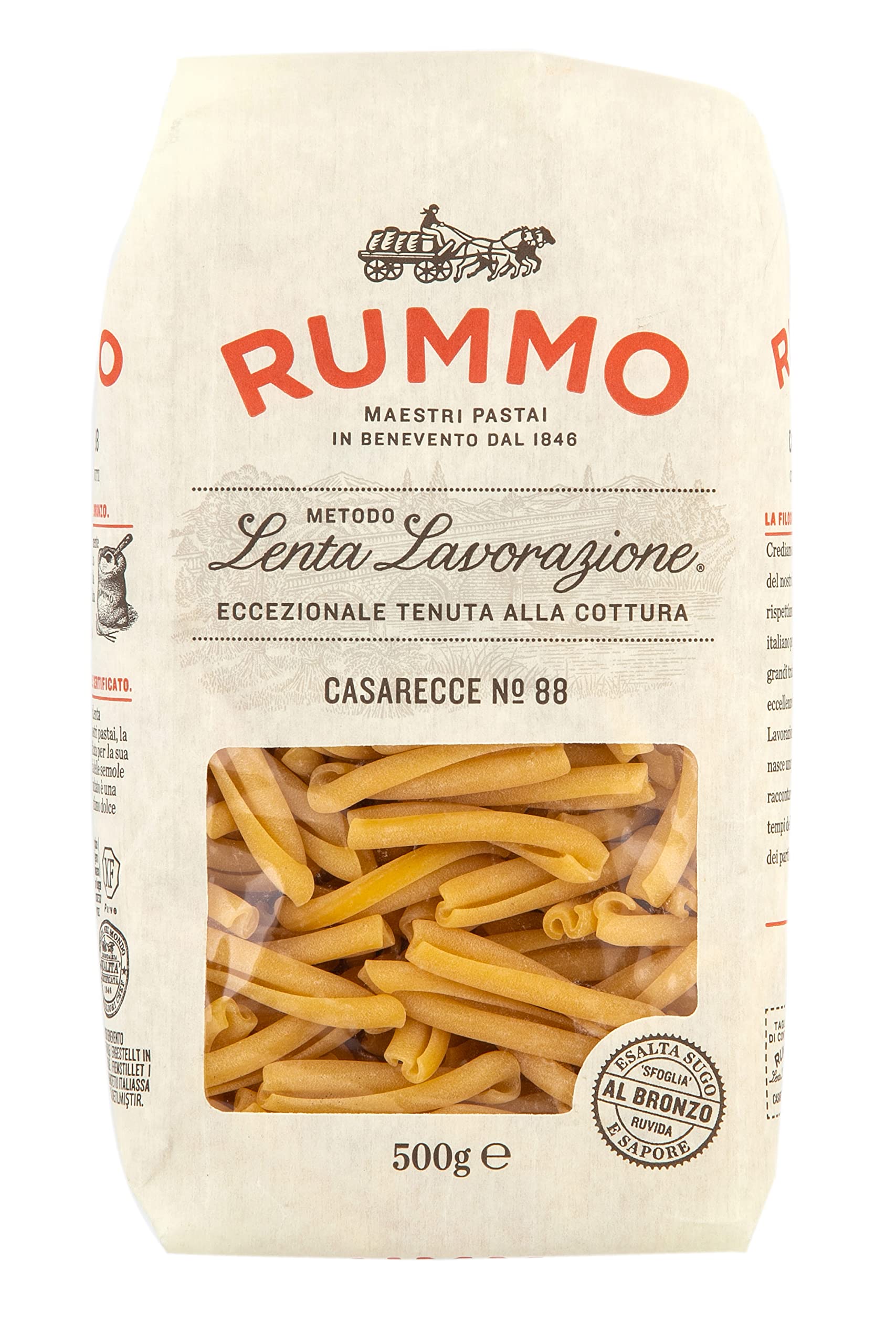 Rummo - Casarecce n.88 Bronce Dibujado - 16 Paquetes de 500 g