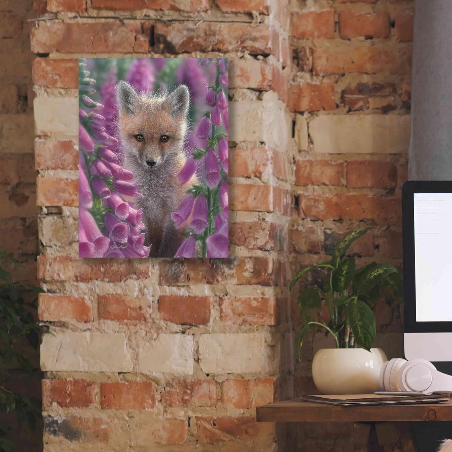 Epic Graffiti 'Fox Gloves' by Collin Bogle, Canvas Wall Art, 12"x16"