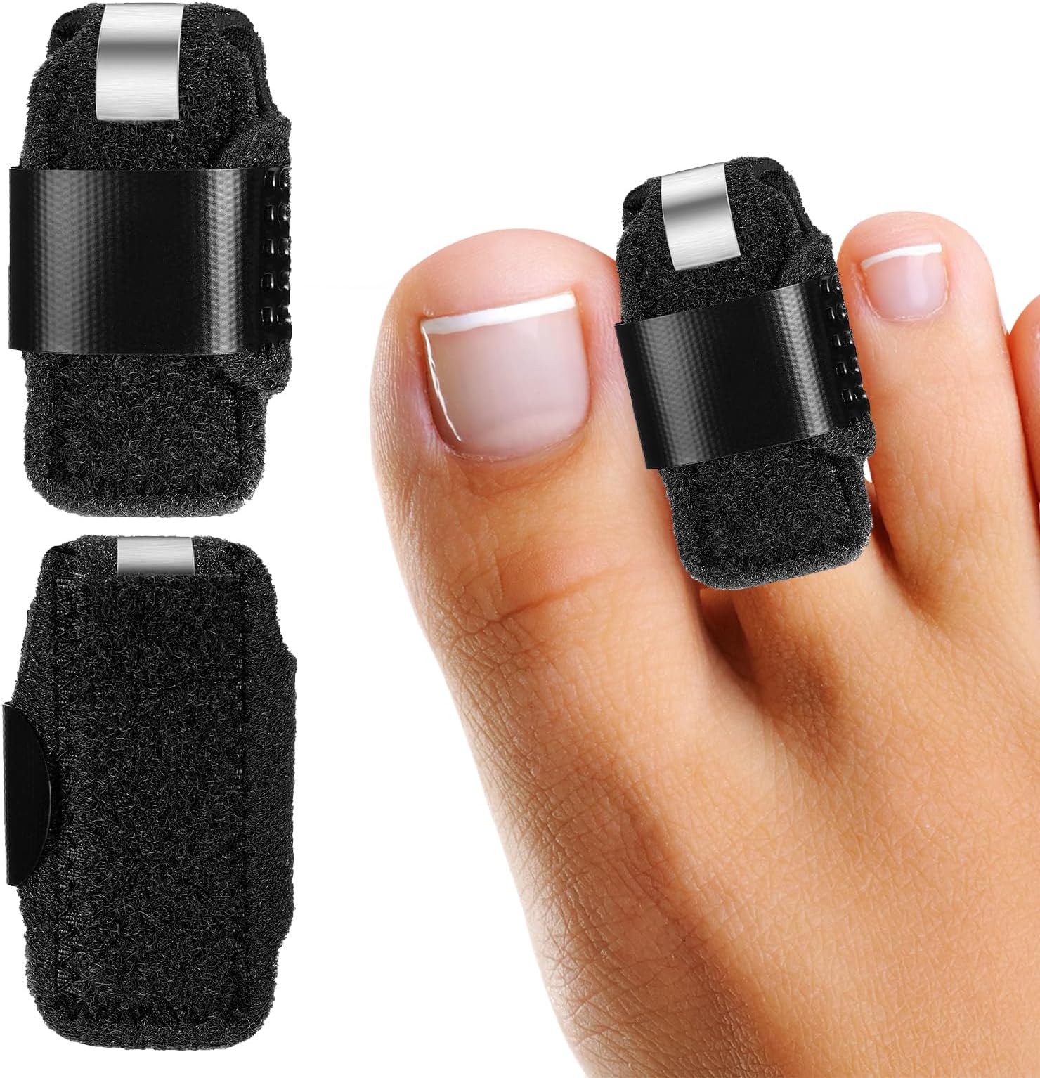 Toe Splint for Bent Toes Toe Straightener Hammer Toe Corrector Adjustable Toe Brace Finger Splints to Align and Support Toe 2Pcs