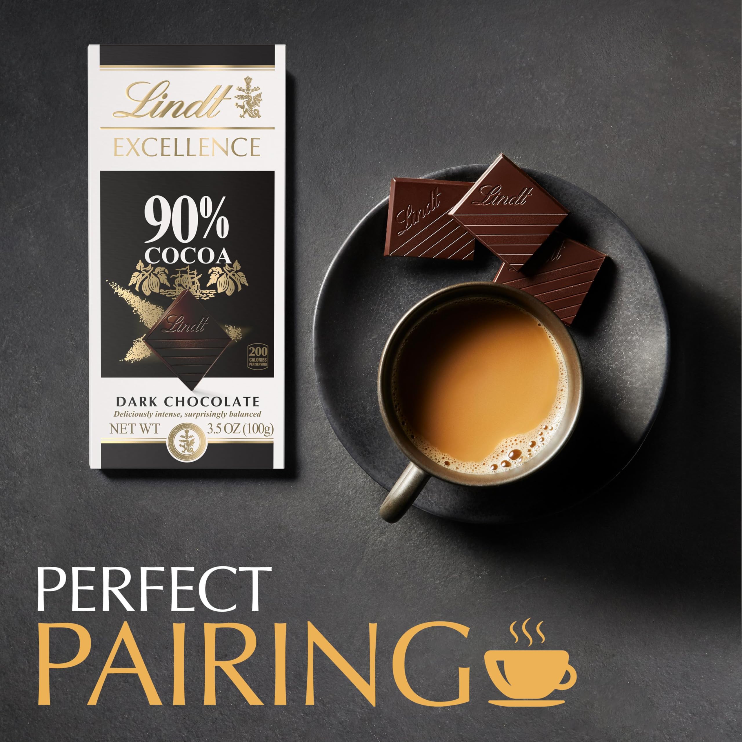 Lindt Excellence Supreme Dark Chocolate 90% Cocoa, 3.5-Ounce Packages (Pack of 12)