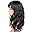 SYMEIW Black Wavy Wig With Brown Highlights For Women - Medium Long Synthetic Wig With Bangs For Daily Use (Black With Brown Highlights)
