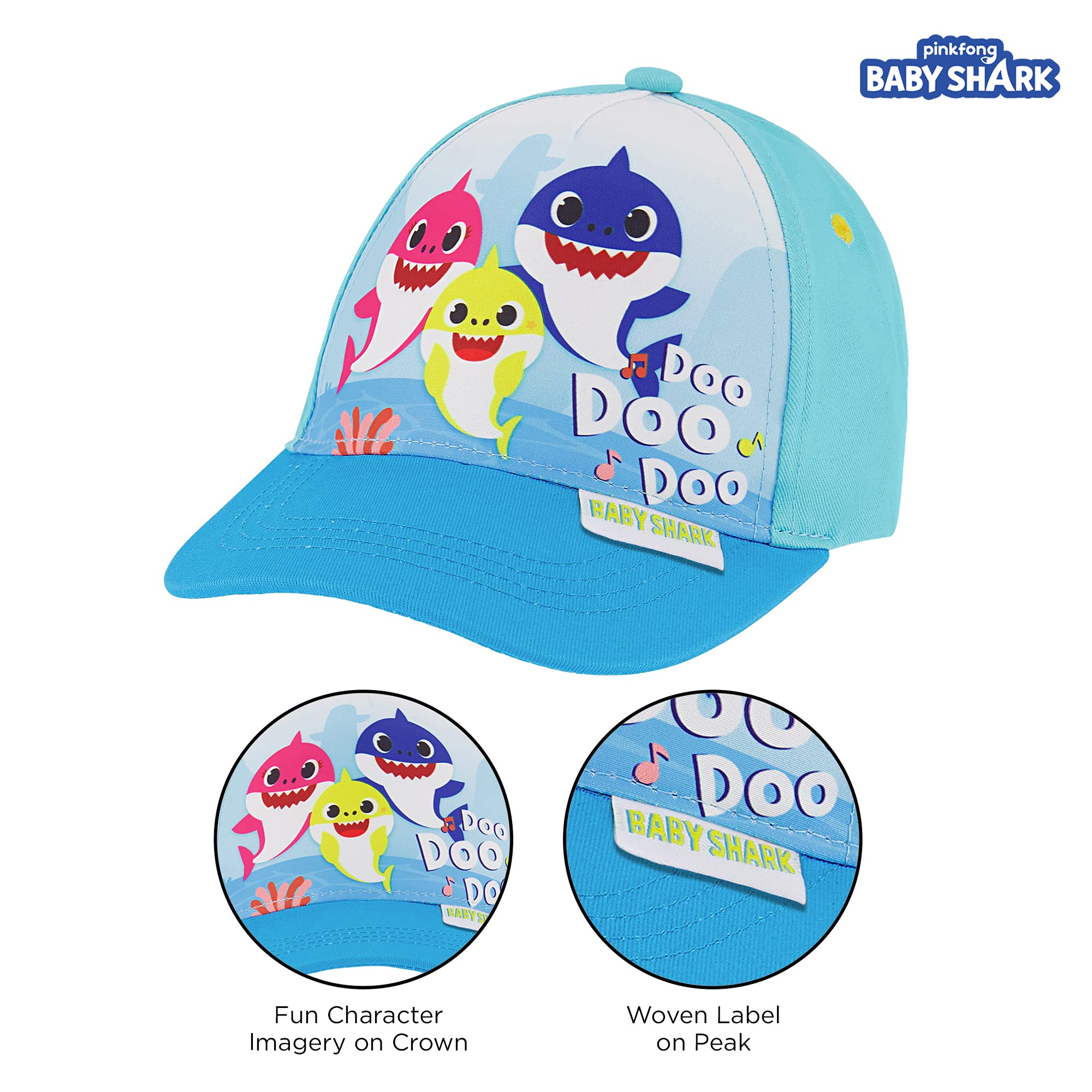 Nickelodeon Jungen Bucket Baseball Cap Baby Shark Kleinkind Sonnenhut für Alter 2-4 Jahre