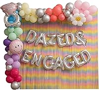 Vista 1 de Decoraciones de despedida de soltera aturdida y comprometida, decoraciones para despedida de soltera retro I Incluye globo aturdido y comprometido