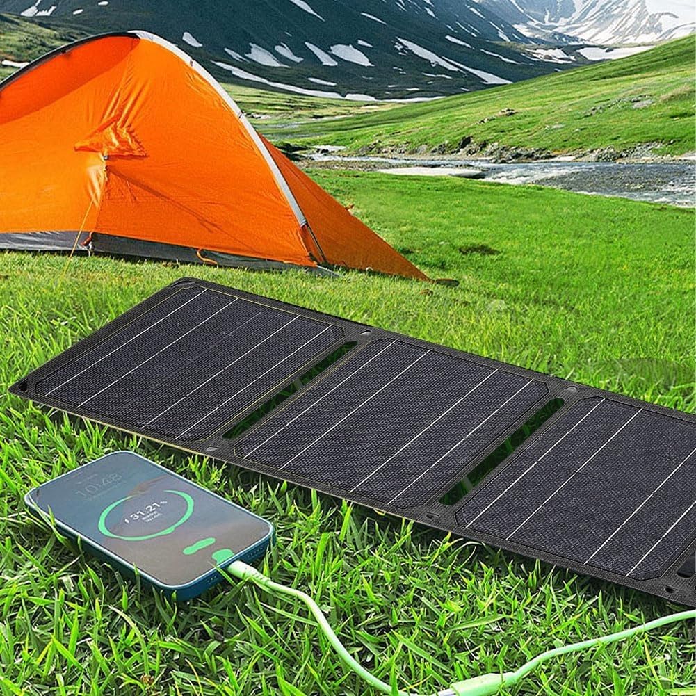 Panneau monocristallin 5 V, pliable, portable, panneau photovoltaïque, alimentation hors réseau pour camping-car, abri de jardin, caravane (2 plis)