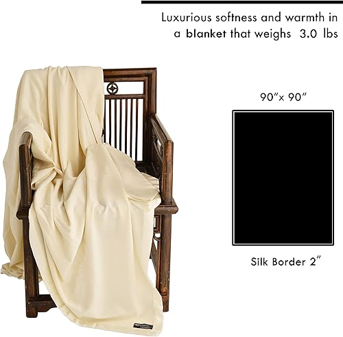 Miniatura 6 de Cashmere Boutique 100 pura cachemira Queen manta en 4 capas color marrón camello tamaño 898 x 898in